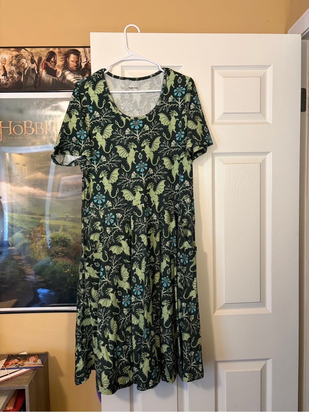Svaha Dragons Damask Twirl Dress with Pockets